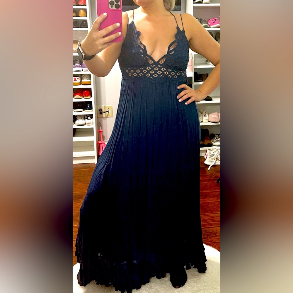 Long Blue dress FREE PEOPLE